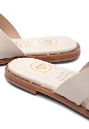 Sandalia Plana Mule Niña Marfil-Dorado Molekinha