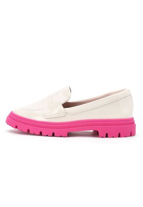 Mocasín Chunky Marfil-Magenta Molekinha