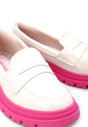 Mocasín Chunky Marfil-Magenta Molekinha