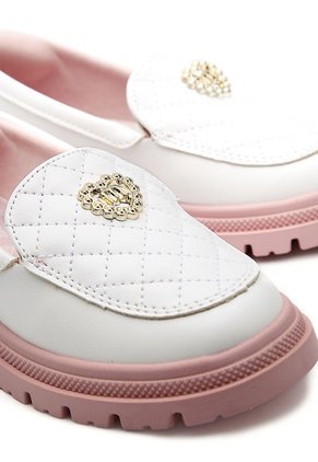 Mocasín Blanco-Rosa Molekinha