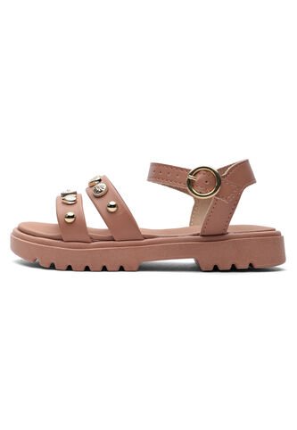 Sandalia Plataforma Baja Niña Nude-Dorado Molekinha Molekinha