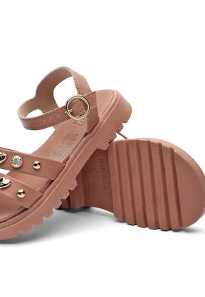 Sandalia Plataforma Baja Niña Nude-Dorado Molekinha