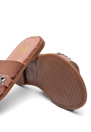 Sandalia Plana Mule Niña Nude-Plata Molekinha