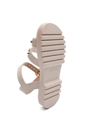 Sandalia Plataforma Baja Niña Marfil-Dorado Molekinha