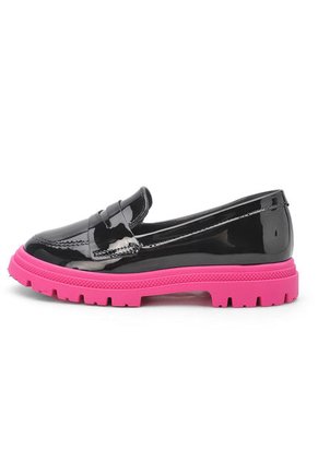 Mocasín Chunky Negro-Magenta Molekinha
