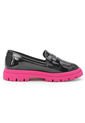 Mocasín Chunky Negro-Magenta Molekinha de Molekinha