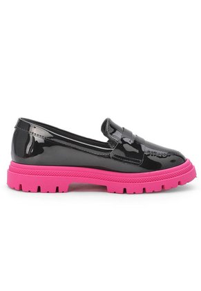 Mocasín Chunky Negro-Magenta Molekinha