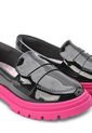 Mocasín Chunky Negro-Magenta Molekinha de Molekinha