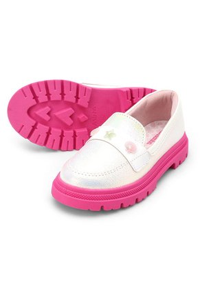 Mocasín Chunky Blanco-Tornasol-Magenta Molekinha
