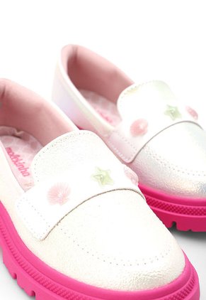 Mocasín Chunky Blanco-Tornasol-Magenta Molekinha