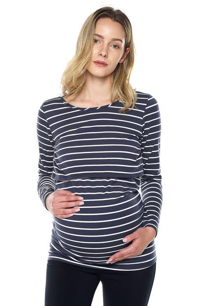 Blusa Maternidad Lactancia Azul Raya Blanca Peto Mom´s Closet, - Compra  Ahora | Dafiti Colombia