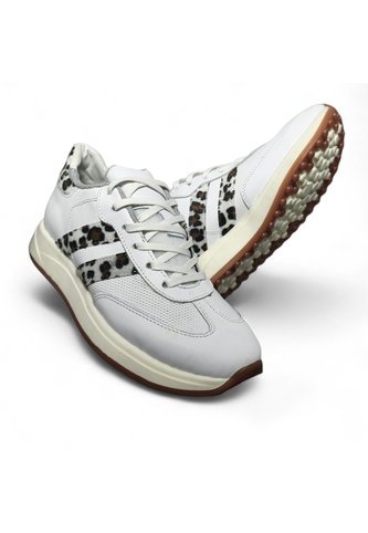 Tenis En CUERO Para Mujer Marca Moreliber Ref Elite Color Blanco-print Monserrate