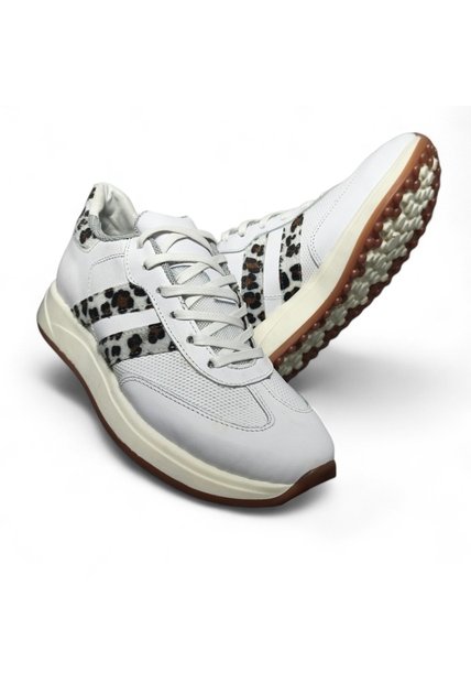 Tenis En CUERO Para Mujer Marca Moreliber Ref Elite Color Blanco-print