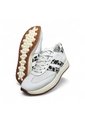 Tenis En CUERO Para Mujer Marca Moreliber Ref Elite Color Blanco-print de Monserrate