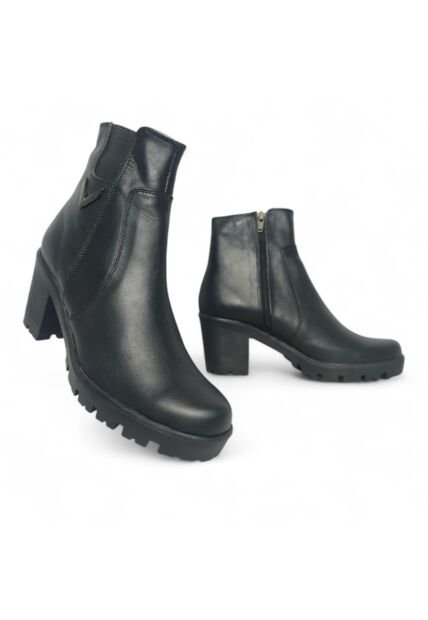 Botines De Mujer En Cuero Color Negro MoreLiber Ref. Lux