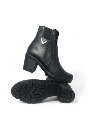 Botines De Mujer En Cuero Color Negro MoreLiber Ref. Lux