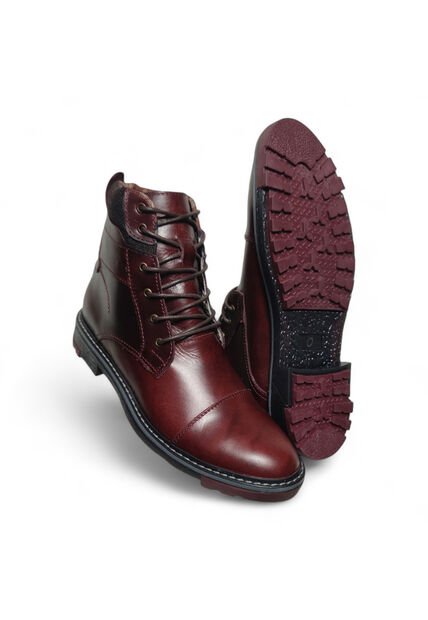Botas En CUERO Para Hombre Color Vino Marca Monserrate Ref. Cumbre