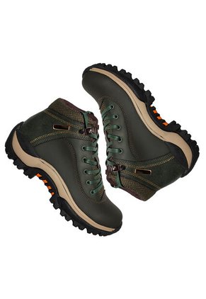 Botas En CUERO Outdoor Para Mujer Color Verde MoreLiber By Monserrate Gaia