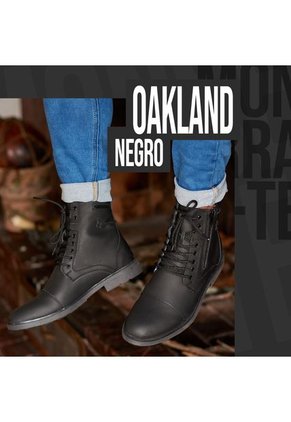 Botas En Cuero Para Hombre Color Negro Marca Monserrate Ref. Oakland