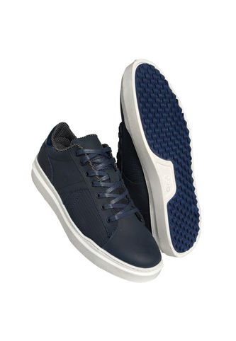 Tenis En Cuero Para Hombre Marca Monserrate Ref. Mulato Color Azul Monserrate
