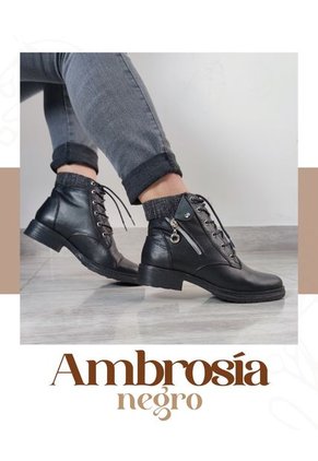Bota En Cuero Para Mujer Color Negro MoreLiber Ref. Ambrosia