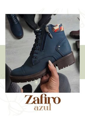 Bota En Cuero Para Mujer Color Azul MoreLiber Ref. Zafiro