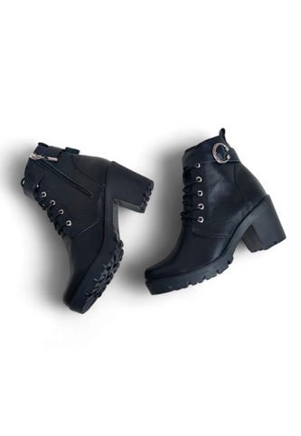 Bota De Mujer En Cuero Color Negro Marca MoreLiber Ref. Perla Monserrate