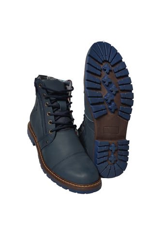 Botas En Cuero Para Hombre Color Azul Marca Monserrate Ref. Invicto Monserrate