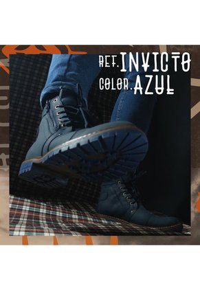 Botas En Cuero Para Hombre Color Azul Marca Monserrate Ref. Invicto