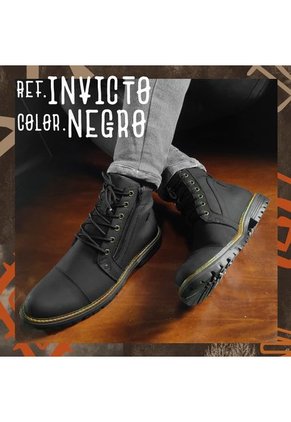 Botas En Cuero Para Hombre Color Negro Marca Monserrate Ref. Invicto