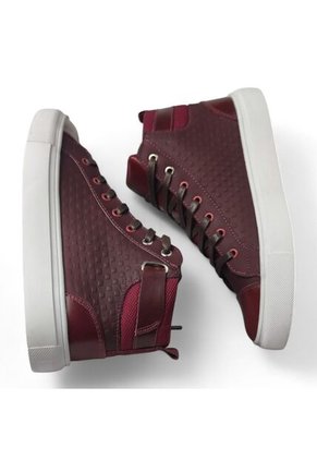 Tenis En CUERO Para Mujer Marca Moreliber Ref Prisma Color Vino
