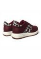 Tenis En CUERO Para Mujer Marca Moreliber Ref Elite Color Vino-Animal Print de Monserrate