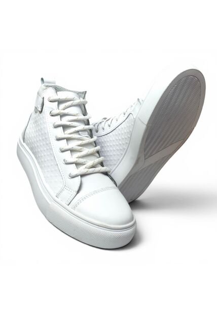 Tenis En CUERO Para Mujer Marca Moreliber Ref Prisma Color Blanco