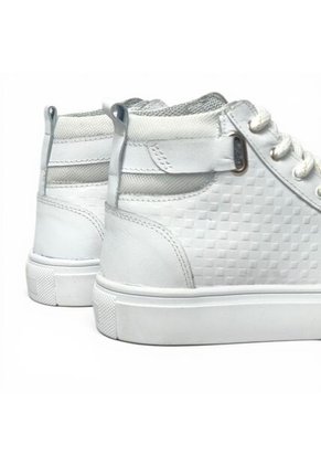 Tenis En CUERO Para Mujer Marca Moreliber Ref Prisma Color Blanco