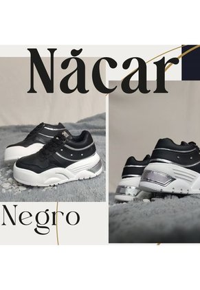 Tenis Sneakers Para Mujer Marca Monserrate Ref. Nácar Color Negro