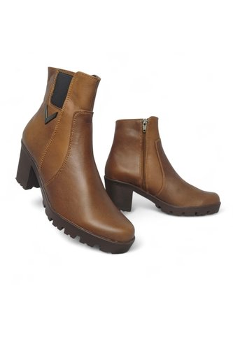 Botines De Mujer En Cuero Color Marron MoreLiber Ref. Lux Monserrate