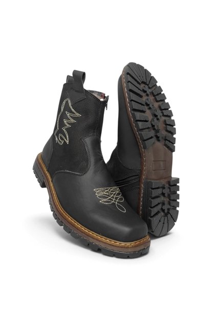 Botas En CUERO Para Hombre Marca Monserrate Ref Rodeo Color Negro