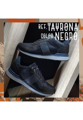 Tenis En Cuero Para Hombre Marca Monserrate Ref. Tayrona Color Negro