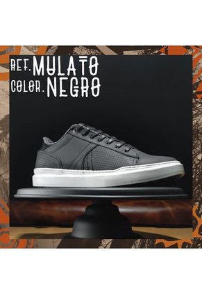 Tenis En Cuero Para Hombre Marca Monserrate Ref. Mulato Color Negro