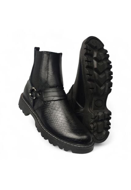 Botas En CUERO Para Hombre Marca Monserrate Ref Herradura Color Negro