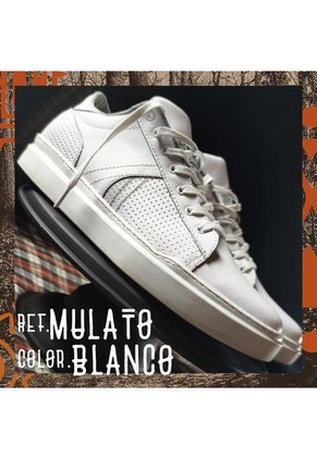 Tenis En Cuero Para Hombre Marca Monserrate Ref. Mulato Color Blanco