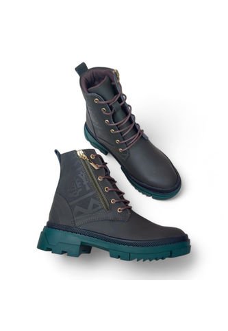 Bota De Mujer En Cuero Color Verde MoreLiber Ref. Mandala Monserrate