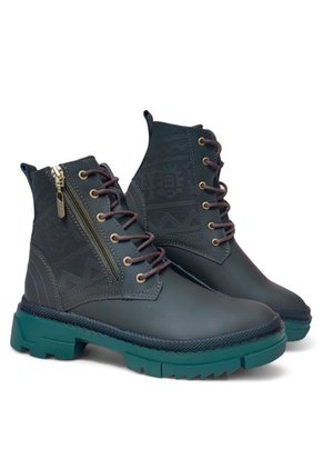 Bota De Mujer En Cuero Color Verde MoreLiber Ref. Mandala