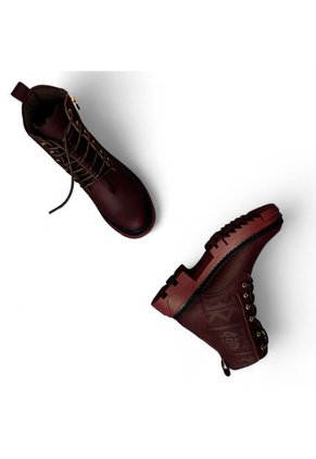 Bota De Mujer En Cuero Color Vinotinto Marca MoreLiber Ref. Mandala