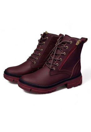 Bota De Mujer En Cuero Color Vinotinto Marca MoreLiber Ref. Mandala