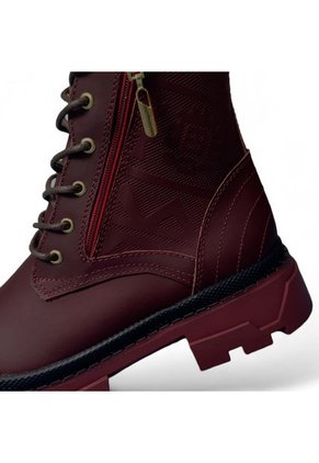 Bota De Mujer En Cuero Color Vinotinto Marca MoreLiber Ref. Mandala
