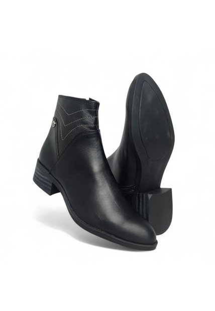 Botines De Mujer En Cuero Color Negro MoreLiber Ref. Diva