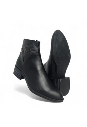 Botines De Mujer En Cuero Color Negro MoreLiber Ref. Diva