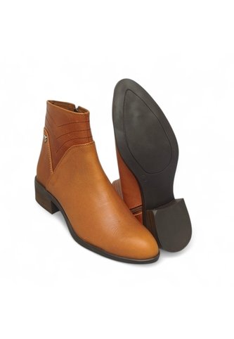 Botines De Mujer En Cuero Color Miel MoreLiber Ref. Diva Monserrate