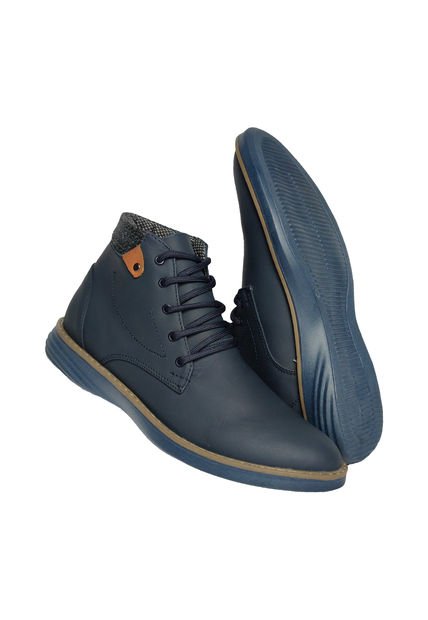 Botines En Cuero Para Hombre Color Azul Marca Monserrate Ref. Cienaga